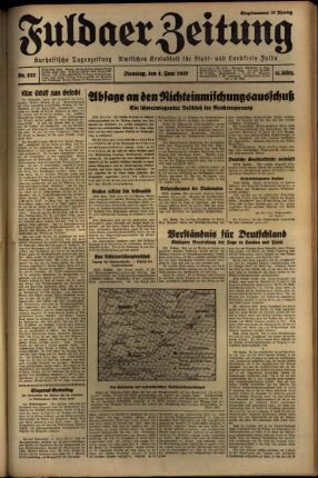 Erste Ausgabe vom Dienstag, den 01. Juni 1937.