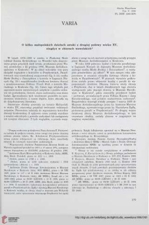 5: O kilku małopolskich dziełach sztuki z drugiej połowy wieku XV, niegdyś w zbiorach wawelskich