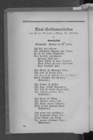 Gedicht. Drei Soldatenlieder