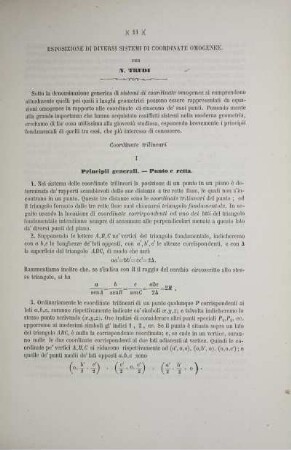 Esposizione di diversi sistemi di coordinate emogenee.