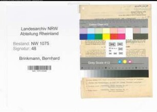 Entnazifizierung Bernhard Brinkmann , geb. 12.06.1902 (Lehrer)