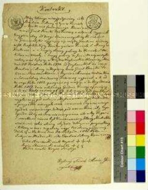 Vertrag zu Erbschaftsangelegenheiten der Familie Strzesznski (in polnischer Sprache)