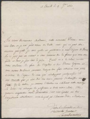 Charles Marie de La Condamine an Anne-Marie du Bocage