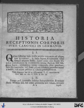 Historia Receptionis Corporis Iuris Canonici in Germania.