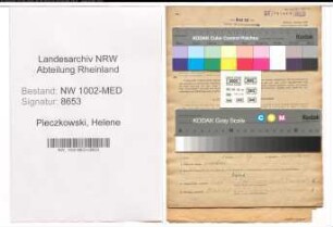 Entnazifizierung Helene Pieczkowski , geb. 06.11.1907 (Krankenschw.)