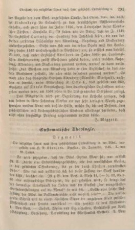 231-260 Systematische Theologie