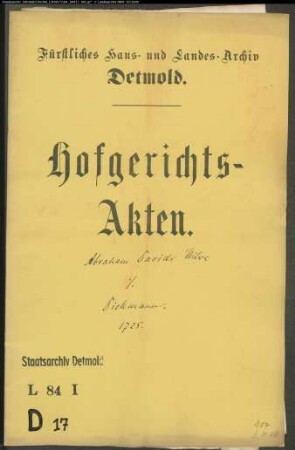 David, Abrahams Witwe zu Heiden gegen Johann Wilhelm Diekmann - Schuldforderung