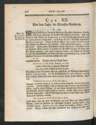 Cap. XII. Von dem Laster der Strassen-Rauberey.