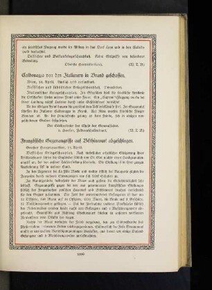 Caldonazzo von den Italienern in Brand geschossen.