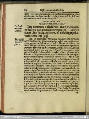 Differentia VIII. Qui Lusatiae feuda vere sint nobilia?