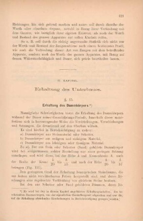 II. Kapitel. Erhaltung des Unterbaues