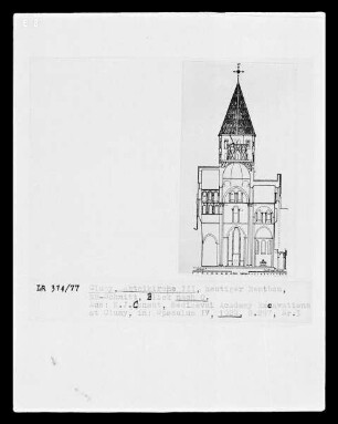 Cluny, Abteikirche, heutiger Restbau, Schnitt