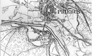 Krauschwitz-Podrosche. Meßtischblatt, Sekt. Priebus, Nr. 4555, 1940