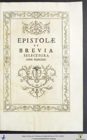 Epistolae Et Brevia Selectiora Anni MDCCXIII.