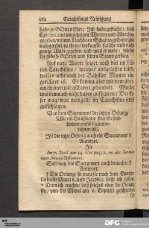 Catechismus Reinigung. Von der letzten Oelung.