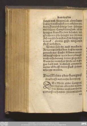Des Medts oder Honigwassers krafft und rechte bereytung.