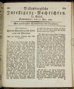 LI. Stück. Sonnabends: den 22. Dec. 1792.
