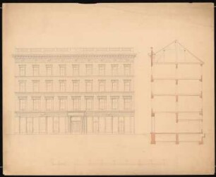 Mietshaus Wallstraße 3, Berlin: Vorderansicht, Schnitt