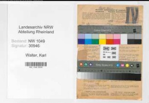 Entnazifizierung Karl Walter , geb. 07.09.1890 (Kraftfahrer)