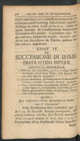 Caput. IV. De Successione In Immediata Feuda Imperii