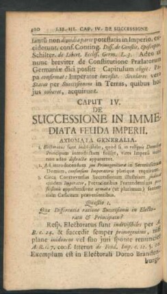 Caput. IV. De Successione In Immediata Feuda Imperii