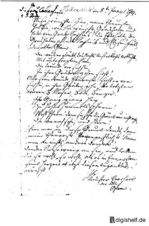 8: Brief von Johann Wilhelm Ludwig Gleim an Elise von der Recke