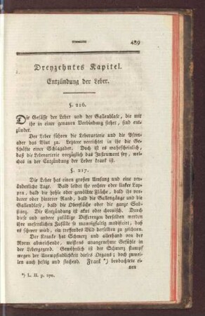 Dreyzehntes Kapitel. Entzündung der Leber
