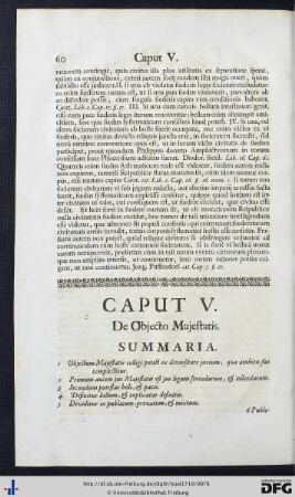Caput V. De Objecto Majestatis.