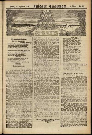 Zweite Ausgabe vom Freitag, den 24. Dezember 1920.
