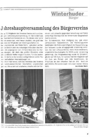 Jahreshauptversammlung des Bürgervereins