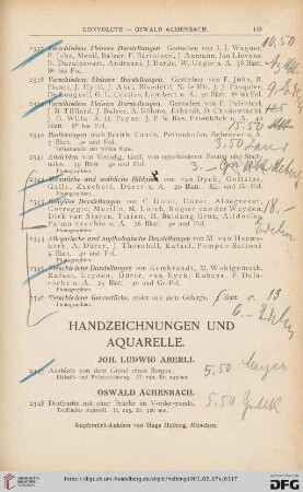 Handzeichnungen und Aquarelle (Nr. 2347-2785)