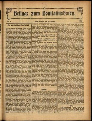 Zweite Ausgabe vom Sonntag, den 26. Februar 1911.