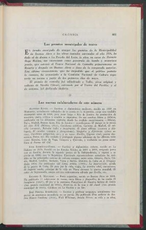 Los premios municipales de teatro