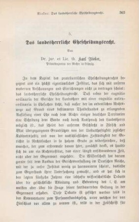 363-379 Das landesherrliche Ehescheidungsrecht