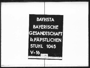 Die Aufhebung der bayerischen Gesandtschaft beim Päpstlichen Stuhl