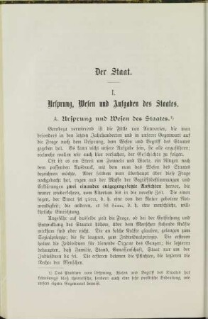 I. Ursprung, Wesen und Aufgaben des Staates