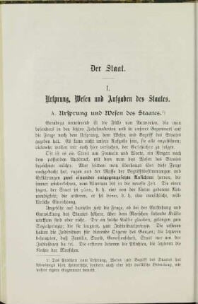 I. Ursprung, Wesen und Aufgaben des Staates