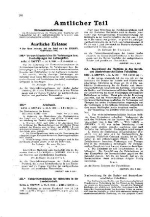 Neuordnung des Studiums in den Rechts- und Staatswissenschaftlichen Fakultäten : [Amtliche Erlasse] ; [Amtlicher Teil]