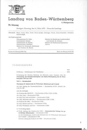79. Sitzung, Stuttgart, 11.3.1975