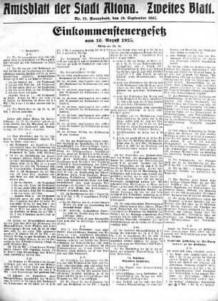 Nummer 38. Zweites Blatt. : Sonnabend, den 19. September 1925