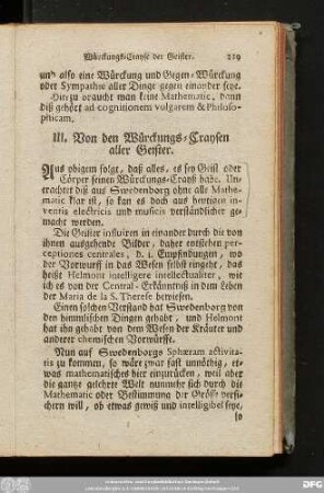 III. Von den Würckungs-Craysen aller Geister.