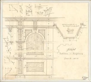 Lange, Ludwig; Lange - Archiv: X.7 Getäfel - Rathaus Augsburg, Saal II (Teilansicht, Details)
