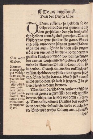 De .xi. myßbruck. Van der Prester Ehe.