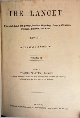 The lancet. 1859, Vol. 2