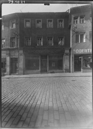 Meißen-Altstadt, Fleischergasse 14. Wohnhaus mit Laden (um 1580, A. 17. Jh.). Straßenfront (Teilansicht)