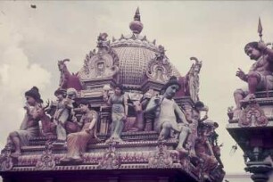Reisefotos Singapur. Singapur, South Bridge Road 244. Sri Mariamman Tempel (um 1830). Teilansicht