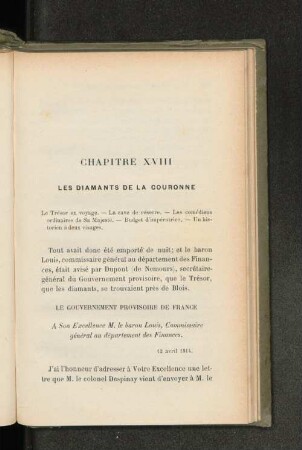 Chapitre XVIII Les Diamants de la Couronne