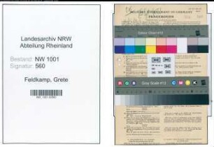 Entnazifizierung Grete Feldkamp, geb. 06.05.1915 (Bueroangest.)