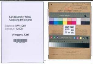 Entnazifizierung Karl Wintgens , geb. 20.09.1907 (Schreiner)