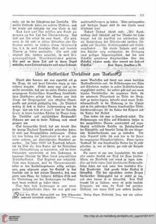 N.F. 1.1921 S. 111-116: Unser künstlerisches Verhältnis zum Ausland